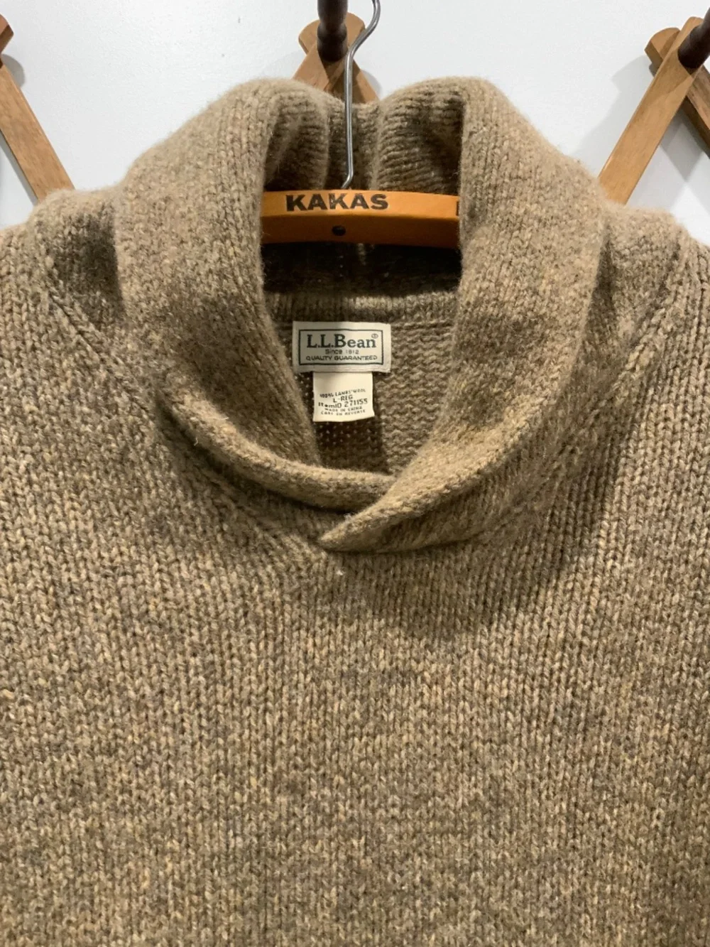 LLBean Lambswool Shawl Collar Sweater